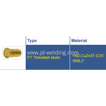 Brass Threaded capacitor discharge welding studs,CD WELD STUDS